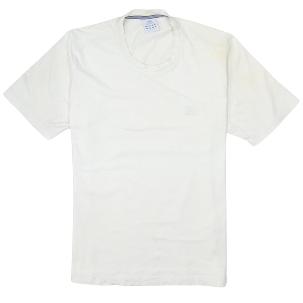 Adidas Cream T Shirt Men's Large Subtle Embroidered Chest Logo Short Sleeve Top Tee