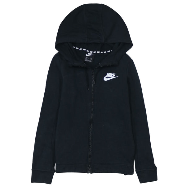Authentic Black Nike 90's Swoosh Full Zip Hoodie Women’s Small Cotton
