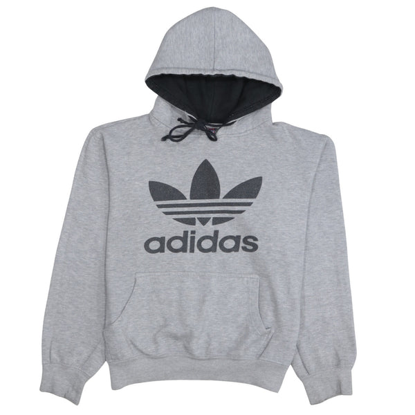 Adidas 90's Spellout Pullover Hoodie Large Grey