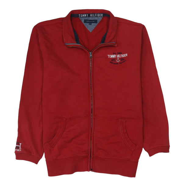 Tommy Hilfiger 90's Lightweight Full Zip Up Sweatshirt XXLarge (2XL) Red
