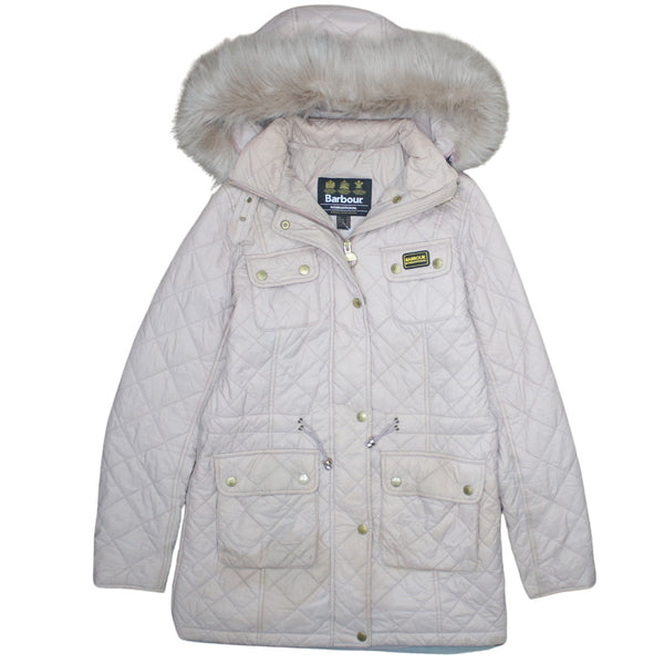 Barbour 90's Hooded Full Zip Up Parka Small  Pink