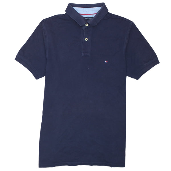 Tommy Hilfiger 90's Short Sleeves Quarter Button Polo Shirt Medium Navy Blue