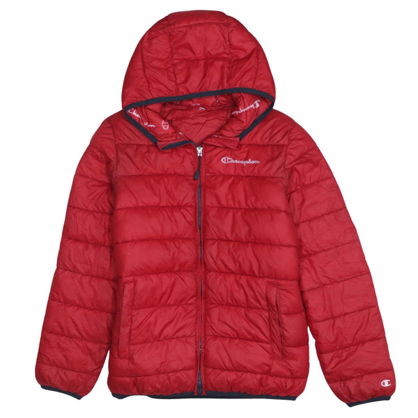Champion 90's Lightweight Full Zip Up Puffer Jacket XSmall  Red
