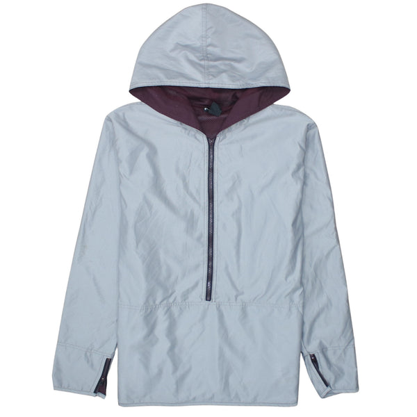 Champion 90's Hooded Half Zip Windbreaker Medium Grey