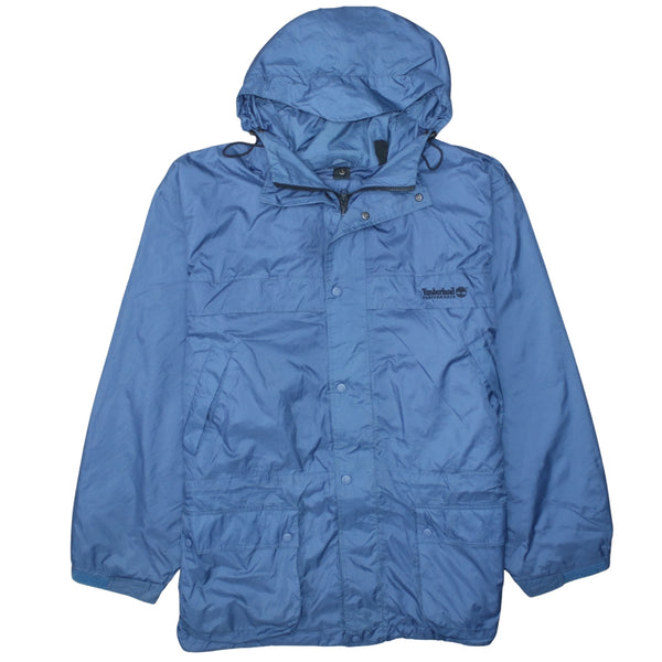 Timberland 90's Hooded Full Zip Up Windbreaker Large Blue