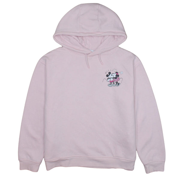 Disney 90's Mickey & Minnie Mouse Pullover Hoodie Medium Pink