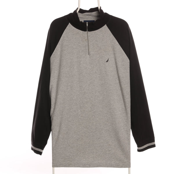 Nautica - Black and Grey Quarter Zip Jumper - XLarge