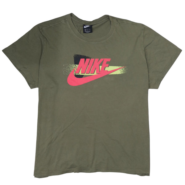 Nike 90's Center Middle Swoosh Crew Neck T Shirt XXXLarge (3XL) Green