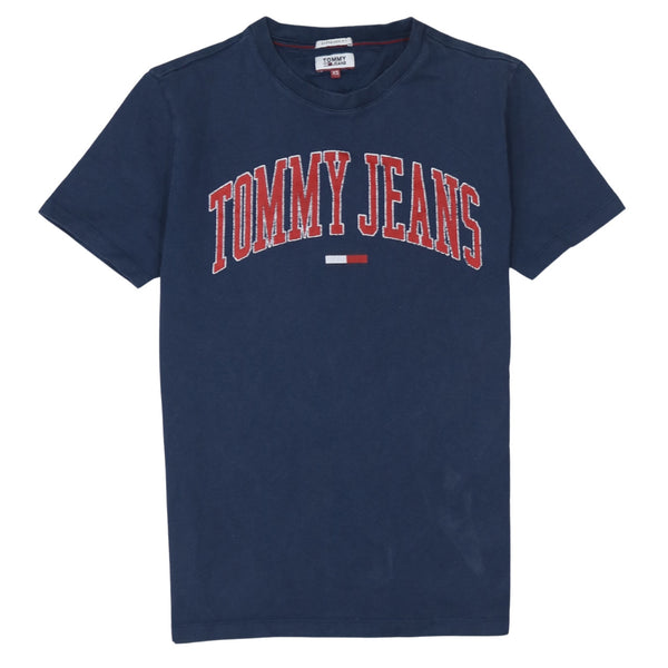 Tommy Jeans Navy Blue T Shirt Men’s XSmall Printed Logo Crewneck Casual Top Tee