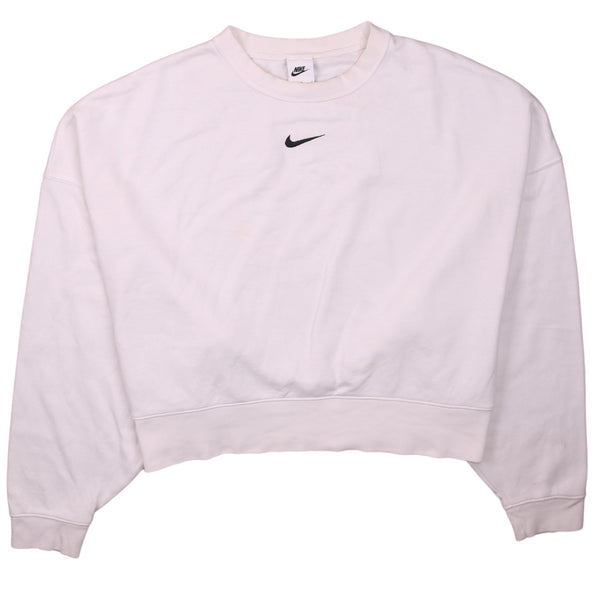 Nike 90's Center Middle Swoosh Crew Neck Sweatshirt Large White