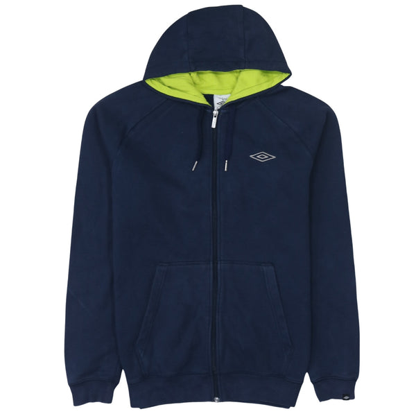 Umbro 90's Lightweight Full Zip Up Hoodie Medium Navy Blue