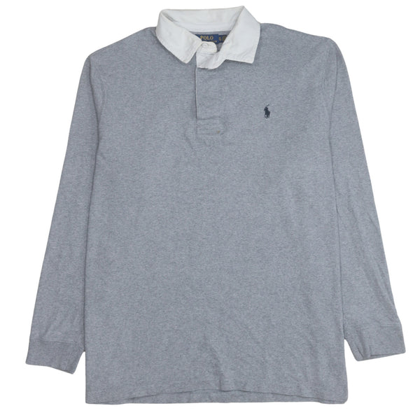 Polo Ralph Lauren Grey Long Sleeve Polo Shirt Men’s XLarge Embroidered Pony Rugby Top