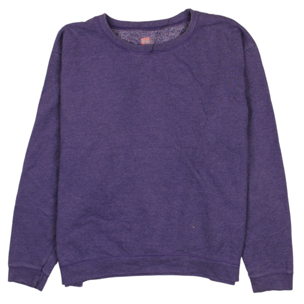 Premium 90's Plain Crew Neck Sweatshirt XLarge Purple