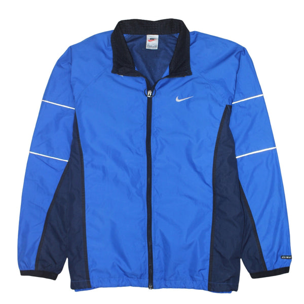 Nike 90's Swoosh Full Zip Up Windbreaker Large Blue