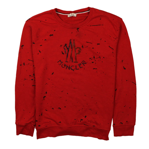 Moncler 90's Spellout Crew Neck Sweatshirt XXLarge (2XL) Red