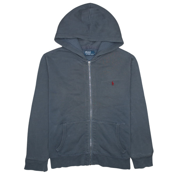 Polo by Ralph Lauren 90's Lightweight Full Zip Up Hoodie Large Grey