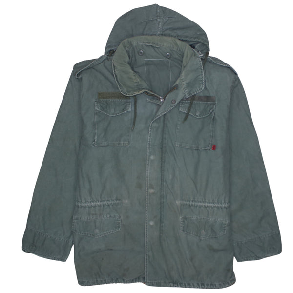 Retro 90's Hooded Full Zip Up Windbreaker XXLarge  Green