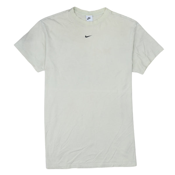 Nike 90's Center Middle Swoosh Crew Neck T Shirt Large Beige Cream