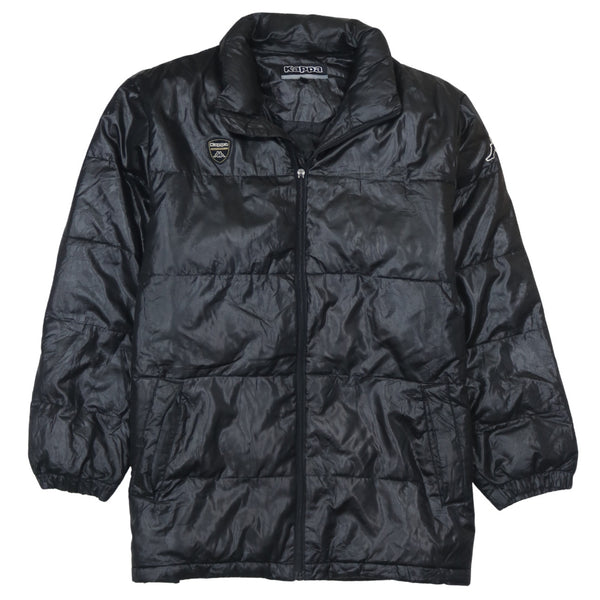 Kappa 90's Lightweight Full Zip Up Puffer Jacket Medium  Black