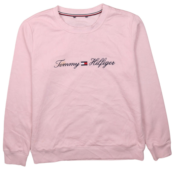 Tommy Hilfiger 90's Spellout Crew Neck Sweatshirt Medium (missing sizing label) Pink