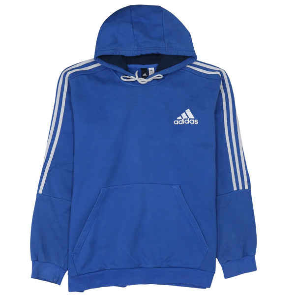 Adidas Royal Blue Hoodie Women’s XXLarge Embroidered Logo Three Stripe Sleeves Pullover Sweatshirt