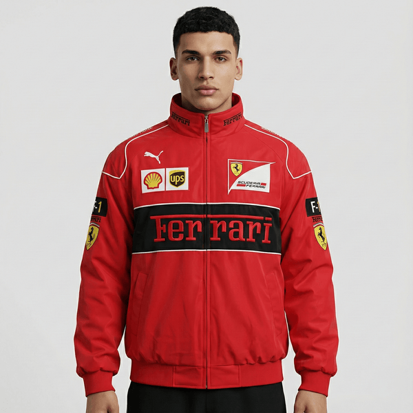 Rari F1 Racing Team Jacket – Red Scuderia Motorsport Zip-Up Coat
