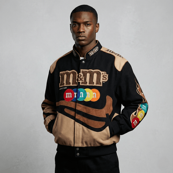 Vintage M&M’s Embroidered Racing Jacket – Retro Motorsport Bomber