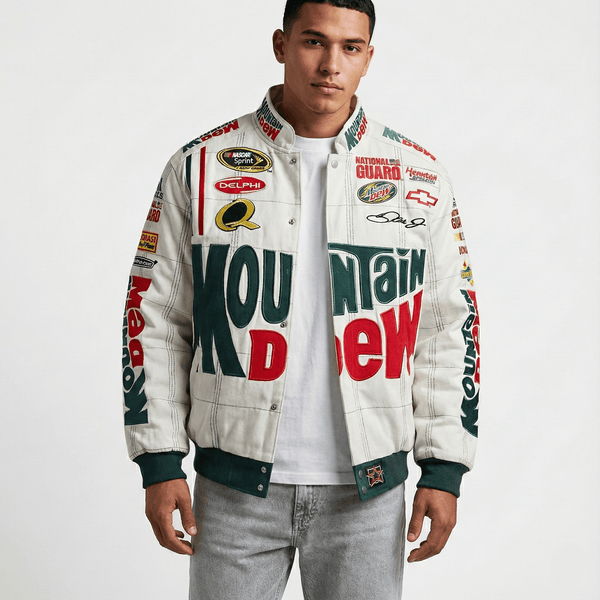 Mountain Dew Vintage Racing Jacket – White Motorsport Driver Style