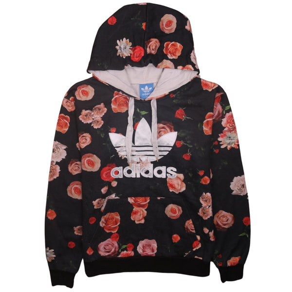 Adidas 90's Black Spellout Pullover Hoodie Women's XLarge Vintage