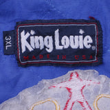 King Lovie 90's Lightweight Button Up Bomber Jacket XXXLarge (3XL) Blue