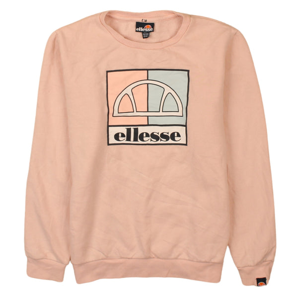 Ellesse 90's Spellout Crew Neck Sweatshirt Large (missing sizing label) Pink