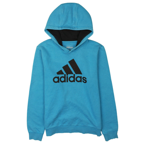 Adidas 90's Spellout Pullover Hoodie Large Blue