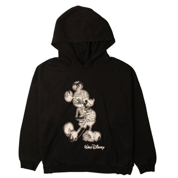 Disney 90's Mickey Mouse Pullover Hoodie XLarge Black