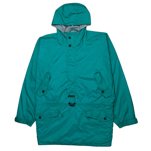 Nordica 90's Hooded Quater Zip Windbreaker XLarge Green