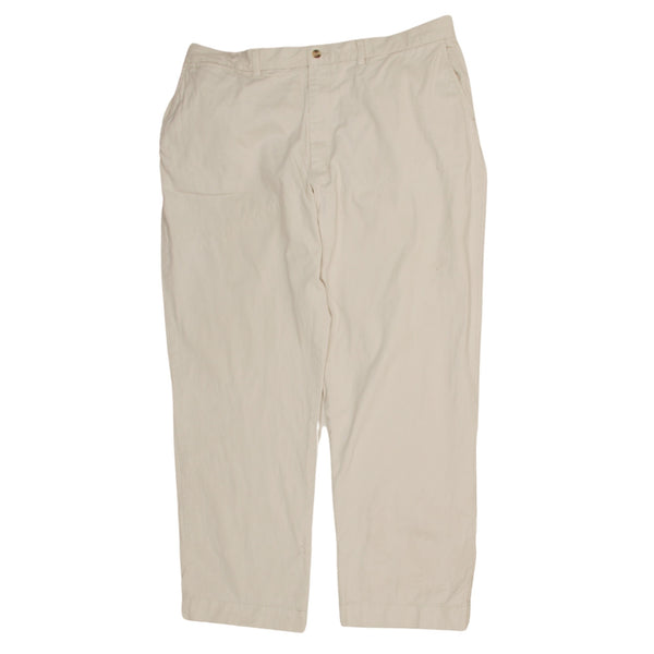 Polo Ralph Lauren 90's Straight Leg Baggy Trousers / Pants 40 Beige Cream