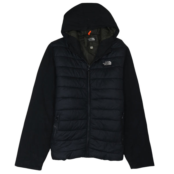 The North Face Black Hooded Puffer Jacket Women’s 3XL Embroidered Logo Zip Pockets Outerwear