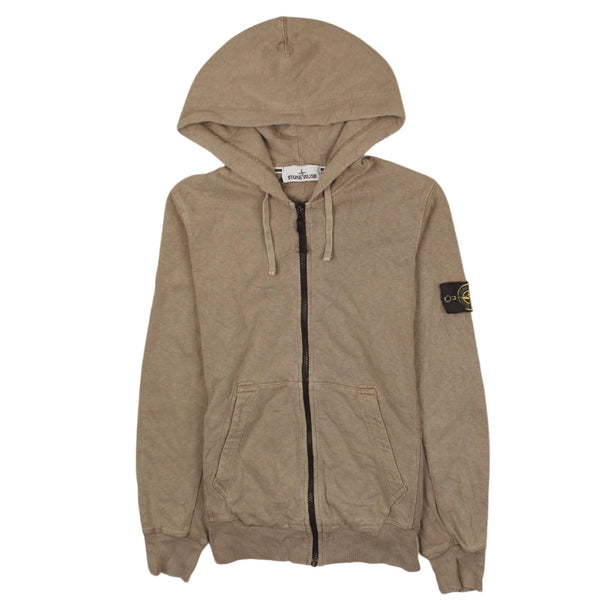 Stone Island 90's Badge Arm Full Zip Up Hoodie Small (missing sizing label) Grey