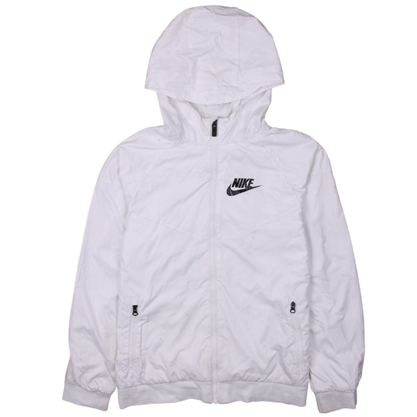 Nike 90's Swoosh Hooded Windbreaker Large White