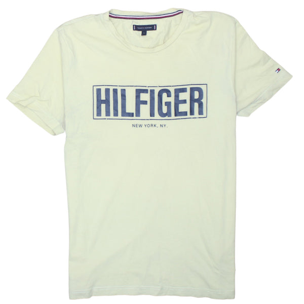 Tommy Hilfiger 90s Vintage Spellout Yellow Tee Women's Large