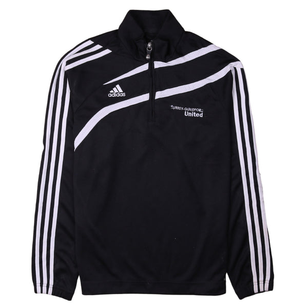 Adidas 90's Full Zip Up Quater Zip Windbreaker XLarge Black