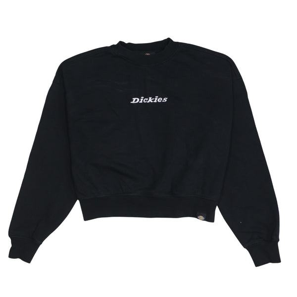 Dickies Black Sweatshirt Men's Medium Embroidered Chest Logo Crewneck Pullover Fleece Top
