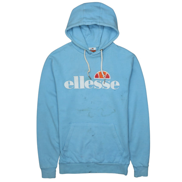Ellesse 90's Blue Spellout Hoodie Medium - Vintage Style