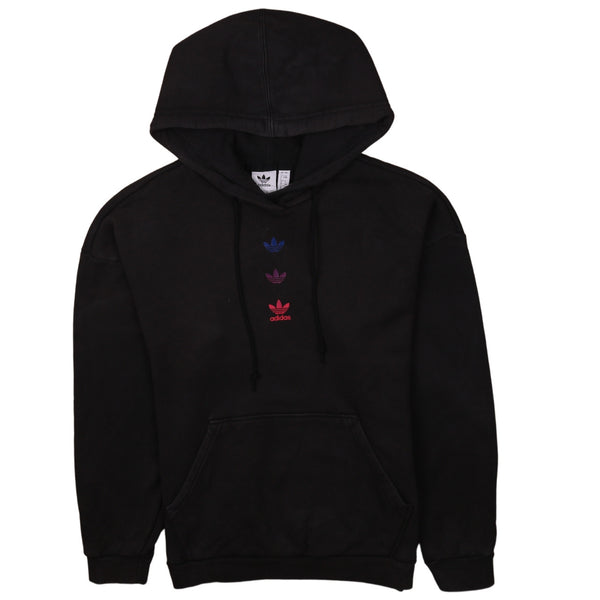 Adidas 90's Black Vintage Drawstring Pockets Pullover Hoodie XL