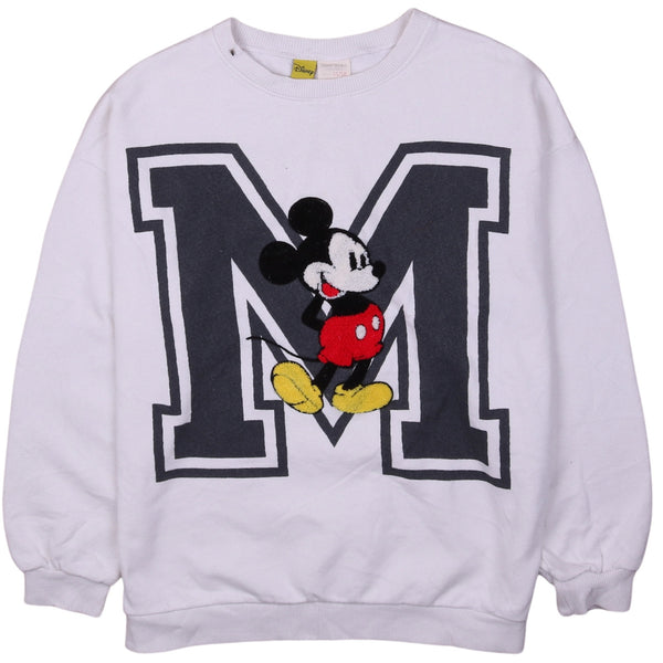 Disney 90's Mickey Mouse Crew Neck Sweatshirt Medium White