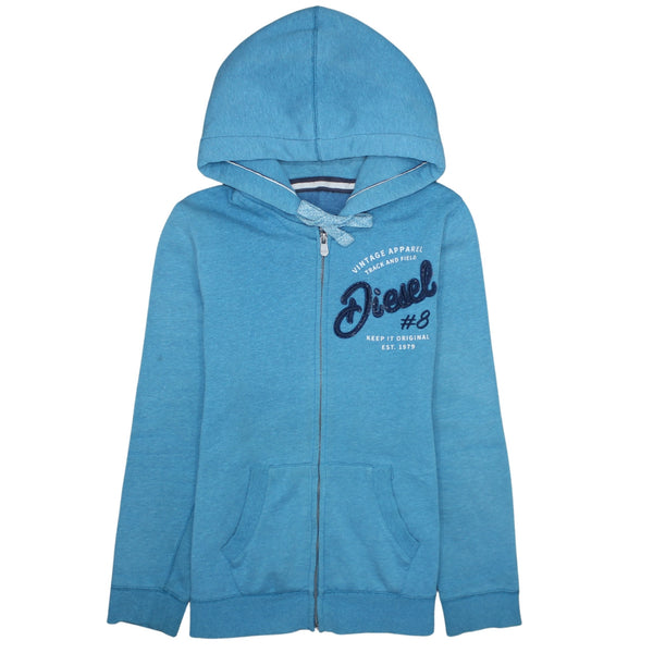 Diesel 90's Lightweight Full Zip Up Hoodie Large Blue