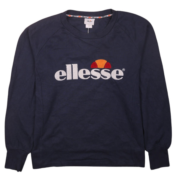 Ellesse 90's Spellout Crew Neck Sweatshirt Medium Navy Blue