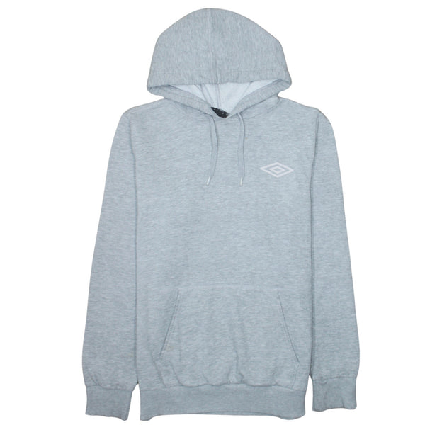 Umbro Light Grey Hoodie Men's Medium Embroidered Logo Drawstring Pullover Sweatshirt