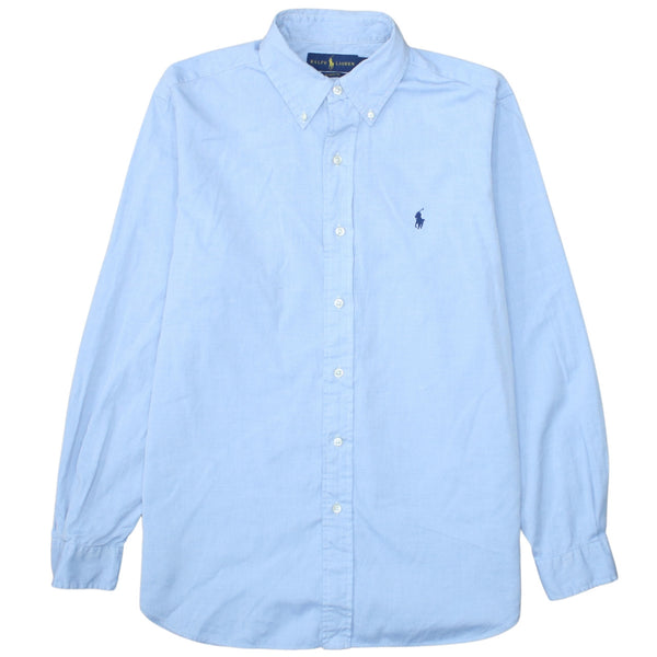 Polo Ralph Lauren Light Blue Shirt Men's Large Embroidered Pony Logo Button Down Oxford