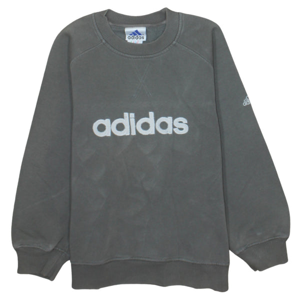 Adidas 90's Spellout Crew Neck Sweatshirt Small Grey