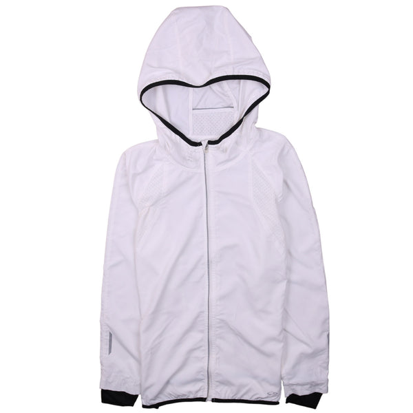 Active 90's Hooded Full Zip Up Windbreaker Small (missing sizing label) White